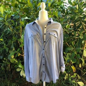 Love Potion Striped Button Down Shirt 1X